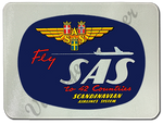 SAS Airlines 1950's Sticker Glass Cutting Board