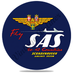 Scandinavian Airlines (SAS) 1950's Vintage Round Coaster