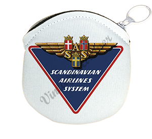 Scandinavian Airlines (SAS) 1960's Triangle Bag Sticker Round Coin Purse