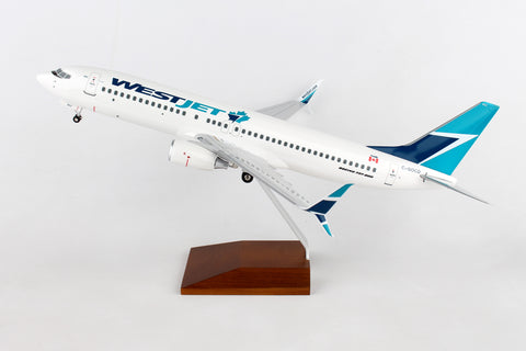 SKYMARKS WESTJET 737-800 1/100 W/WOOD STAND &GEAR
