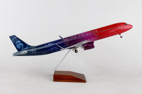 SKYMARKS ALASKA A321neo 1/100 MORE TO LOVE W/WOOD STAND & GE