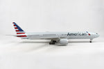 SKYMARKS AMERICAN 777-300ER 1/100 W/WOOD STAND & GEAR