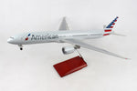 SKYMARKS AMERICAN 777-300ER 1/100 W/WOOD STAND & GEAR