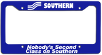 Southern Airlines - Nobody's Second Class on Southern - License Plate Frame