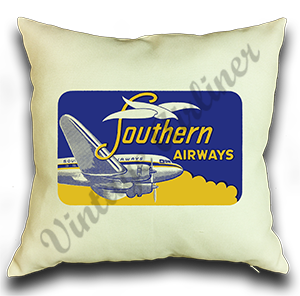 Southern Airways Vintage 1950' Bag Sticker Linen Pillow Case Cover