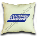 Southern Airways Vintage Bag Sticker Linen Pillow Case Cover