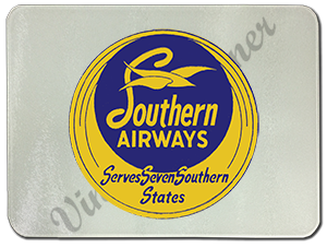Southern Airways Vintage Bag Sticker Glass Cutting Board