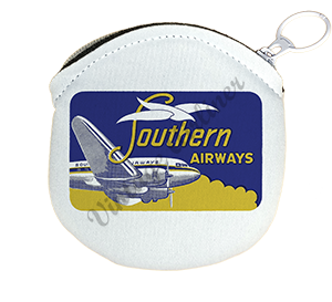 Southern Airways 1950's Vintage Bag Sticker Round Coin Purse