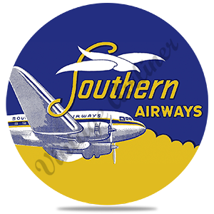 Southern Airways 1950's Vintage Round Coaster