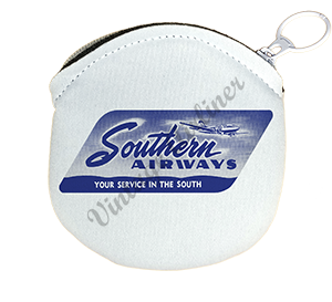 Southern Airways 1940's Vintage Bag Sticker Round Coin Purse