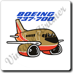 Southwest Airlines 737 Bag Sticker Square Coaster