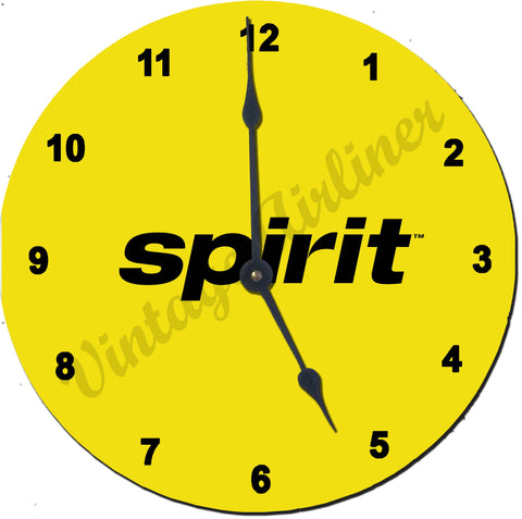 Spirit Airlines Black on Yellow Wall Clock