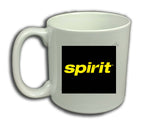 Spirit Airlines Yellow On Black Coffee Mug