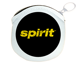 Spirit Airlines Black and Yellow Logo Round Coin Purse