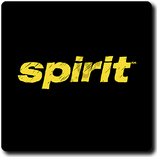 Spirit Airlines Black and Yellow Logo Square Coaster