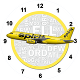 Spirit Airlines A319 Yellow Livery Wall Clock