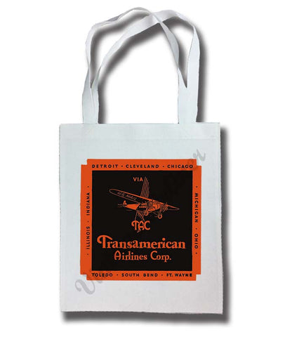 Transamerican Airlines Vintage Tote Bag