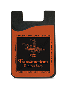 Transamerican Airlines Corporation Vintage Bag Sticker Card Caddy