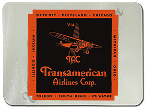 TransAmerican Vintage Bag Sticker Glass Cutting Board