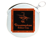 Transamerican Airlines Vintage Bag Sticker Round Coin Purse