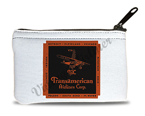Transamerican Airlines Vintage Bag Sticker Rectangular Coin Purse