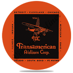 Transamerican Airlines Vintage Round Coaster