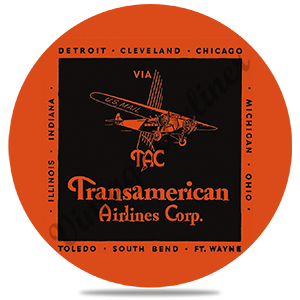 Transamerican Airlines Vintage Round Coaster