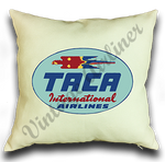 TACA Airlines Vintage Linen Pillow Case Cover