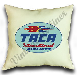 TACA Airlines Vintage Linen Pillow Case Cover