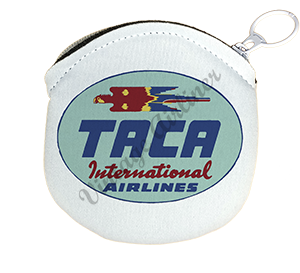 TACA Airlines Vintage Bag Sticker Round Coin Purse