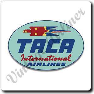 TACA Airlines Vintage Square Coaster