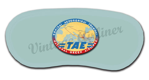 TAE Greek Airlines Vintage Bag Sticker Sleep Mask