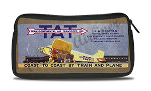 Transcontinental Air Transport Vintage Bag Sticker Travel Pouch