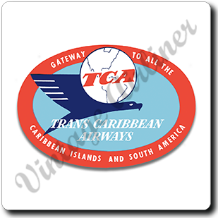 Trans Caribbean Airways Logo Square Coaster