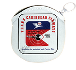 Trans Caribbean Airways Vintage Bag Sticker Round Coin Purse