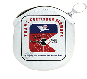 Trans Caribbean Airways Vintage Bag Sticker Round Coin Purse