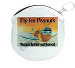 Texas International Fly For Peanuts Bag Sticker Round Coin Purse