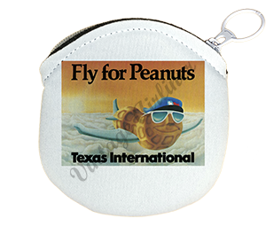 Texas International Fly For Peanuts Bag Sticker Round Coin Purse