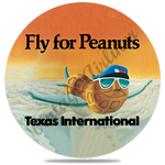 Texas International Airlines Captain Peanuts Round Coaster