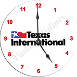 Texas International Airlines Logo Wall Clock