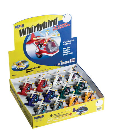 WHIRLEY BIRD PULLBACK HELICOPTER 12 PIECES