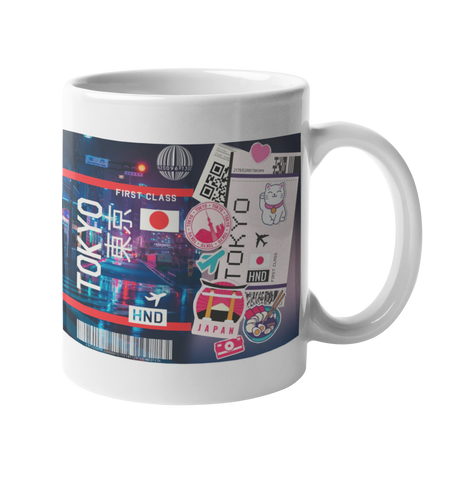 Ticket To Tokyo Art Coffee Mug