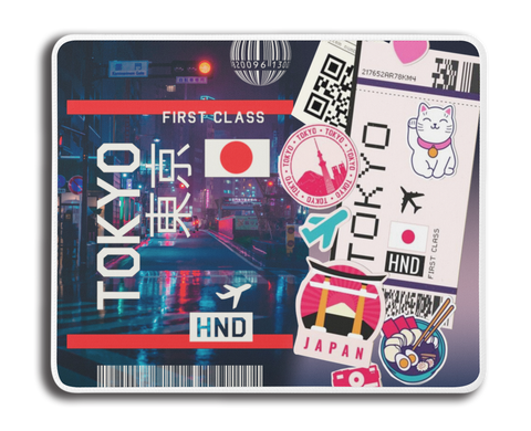 Ticket To Tokyo Collage MousePad