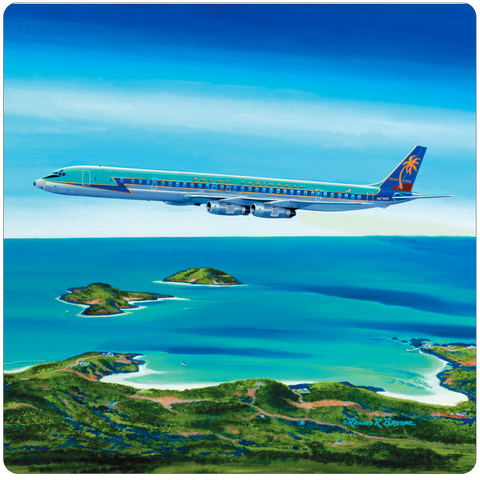 Trans Caribbean Airways DC8 Square Coaster by Rick Broome