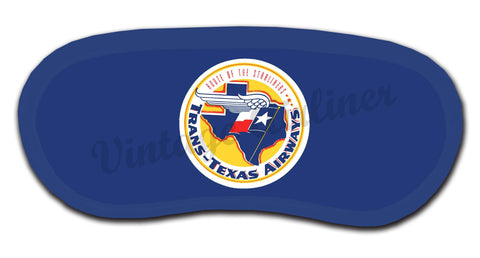 Trans Texas Airways Vintage Bag Sticker Sleep Mask