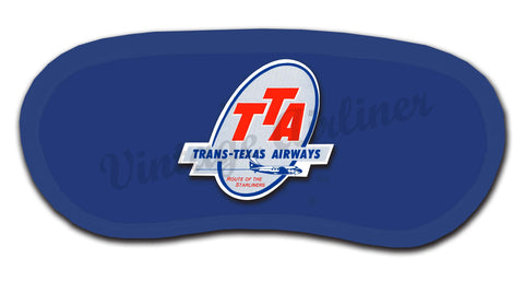 Trans Texas Airways 1940's Vintage Bag Sticker Sleep Mask