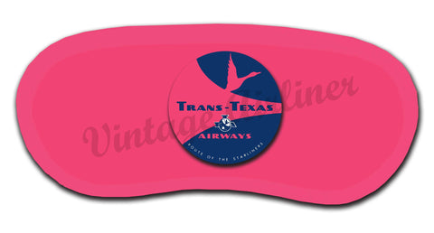Trans Texas Airways 1960's Vintage Bag Sticker Sleep Mask