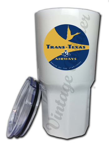 Trans Texas Airways Yellow Bag Sticker Tumbler