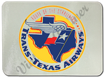 Trans-Texas Airways Logo Glass Cutting Board