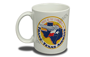 Trans Texas Airways Vintage Bag Sticker  Coffee Mug